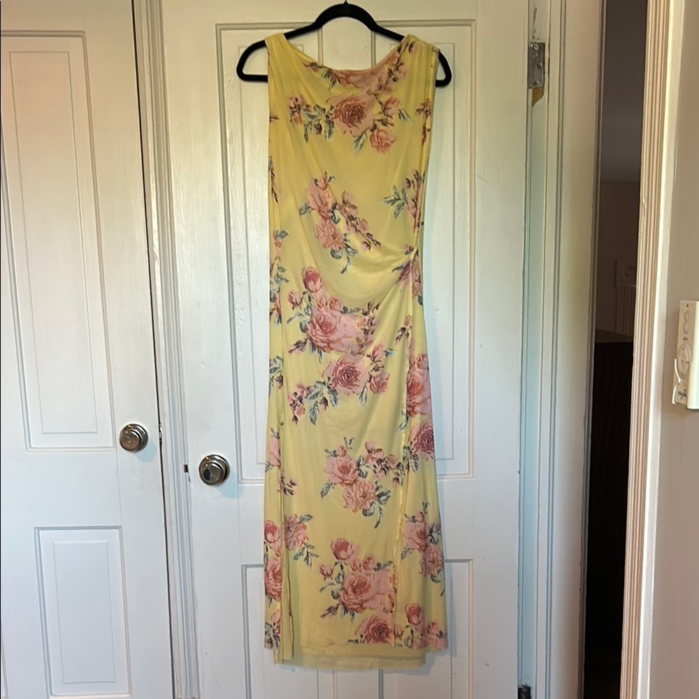 Free People Floral Maxi Dress in Yellow and Pink
